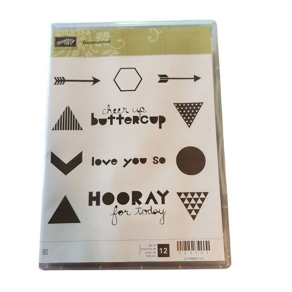 Stampin' Up! GEOMETRICAL Stamp Set of 12 133161 Arrow Triangle Circle Chevron - Picture 1 of 5